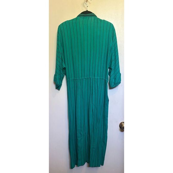Vintage Ilse M 1980’s teal green button down midi dress size 6/8 - Picture 12 of 16